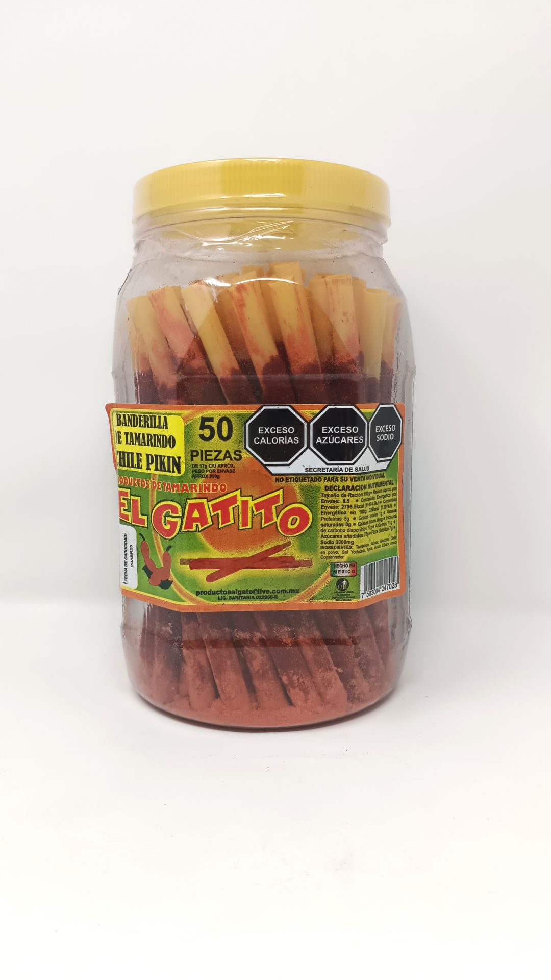 BANDERILLA CHILE GRANDE GATITO VIT C/50 PZS