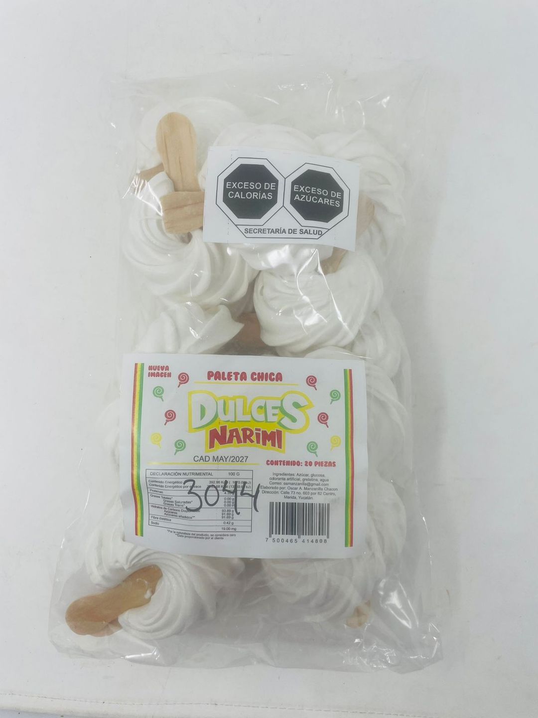 PALETA MAMBO CHICA BLANCO SAN FCO BSA C/20 PZS