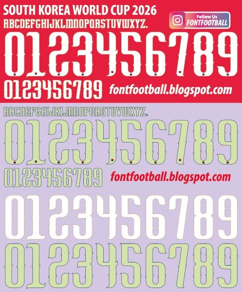 Font Vector South Korea World Cup 2026 kit