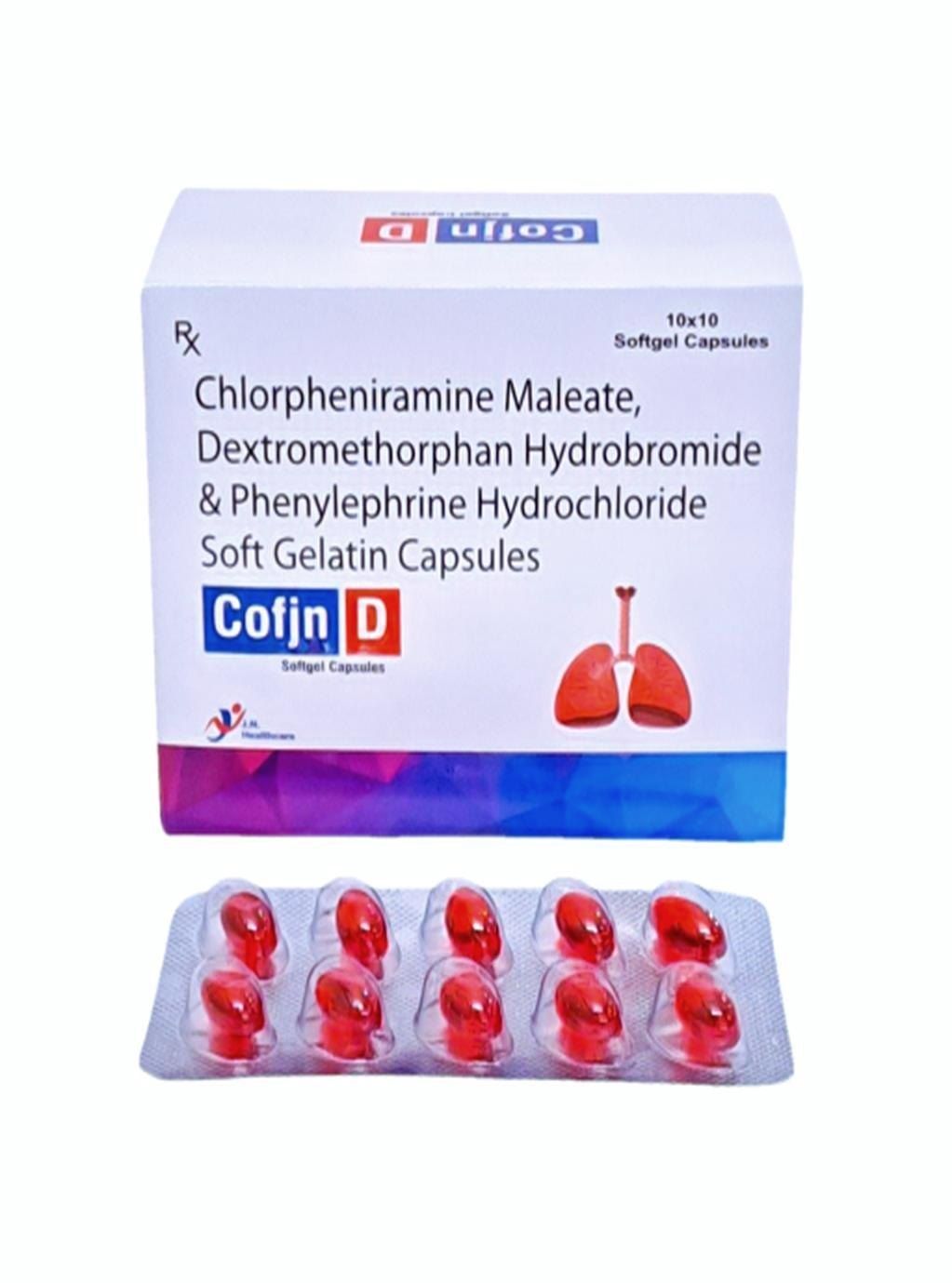 Chlorpheniramine Maleate + Dextromethorphan Hydrobromide + Phenylephrine Hydrochloride Capsules 10 Mg Capsule