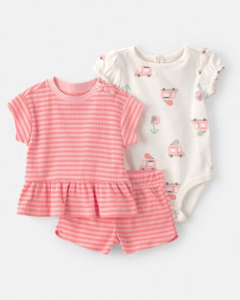 Baby Girl 3-Piece Ice Cream Truck Set - Pink/Ivory