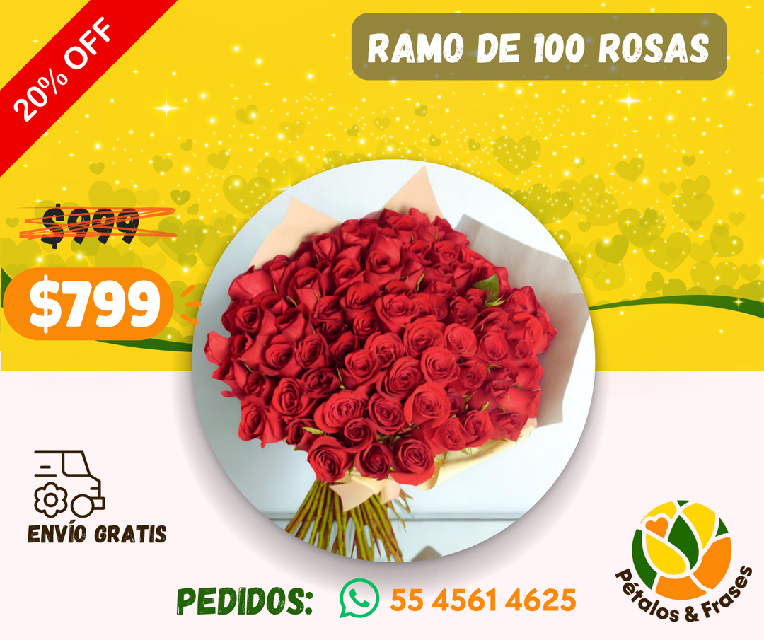 Ramo de 100 rosas