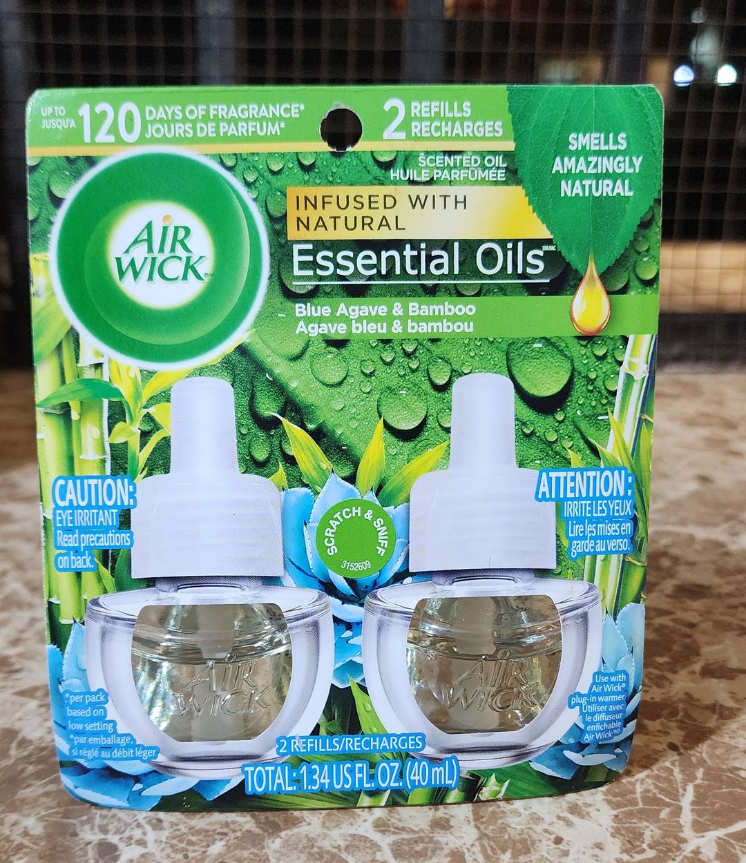Airwick infused with natural essential oil blue agave & bamboo (2 refills)