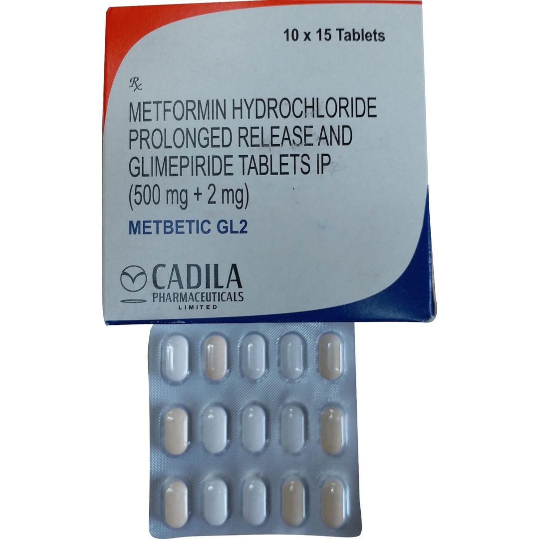 Metformin Hydrochloride (Prolonged Release) + Glimepiride Tablets 500 Mg Tablet