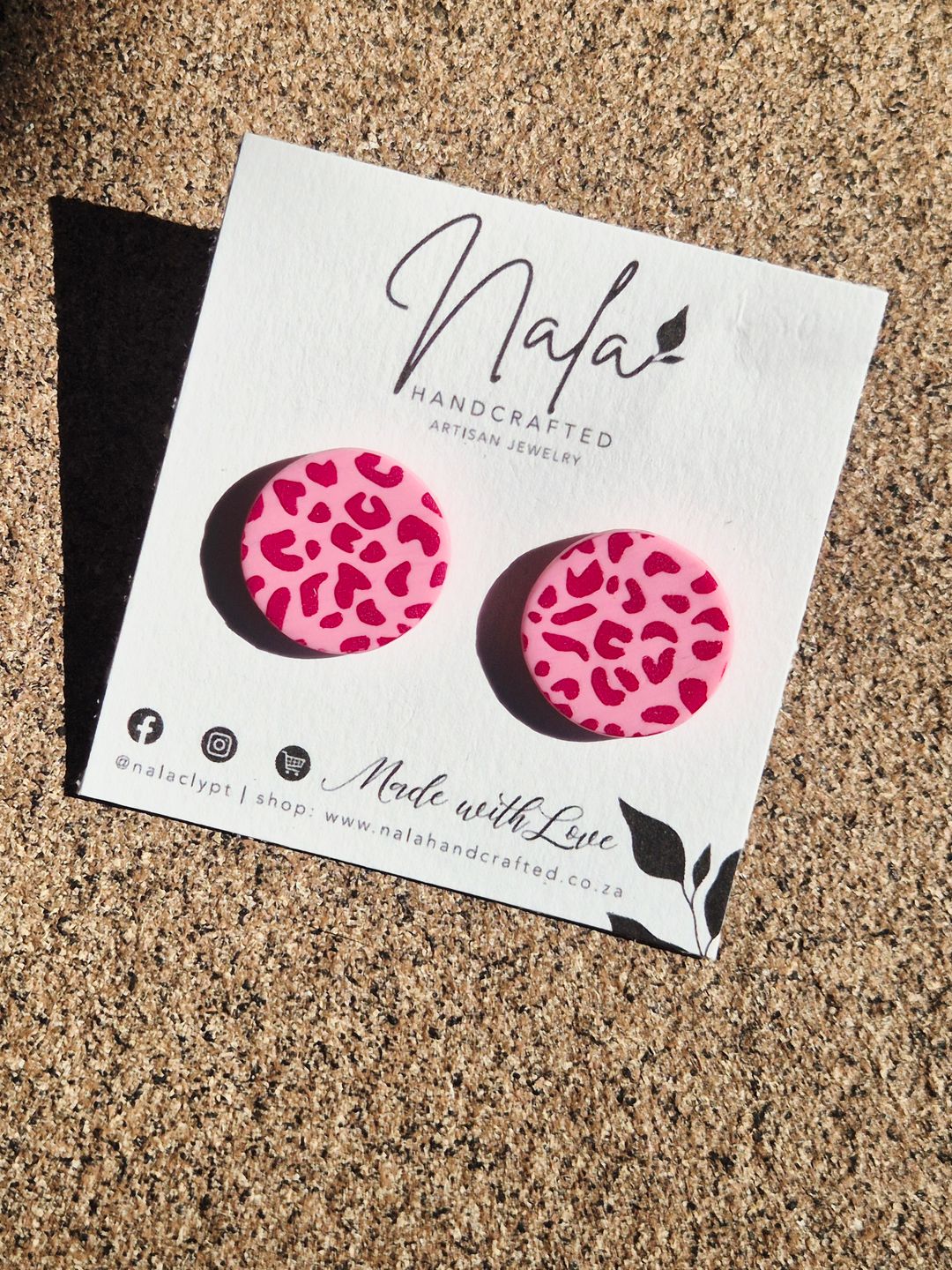 Pink Animal Print midi stud