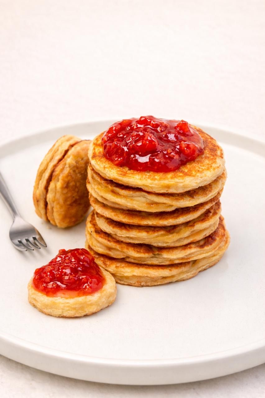 Pancake con salsa de fresa 