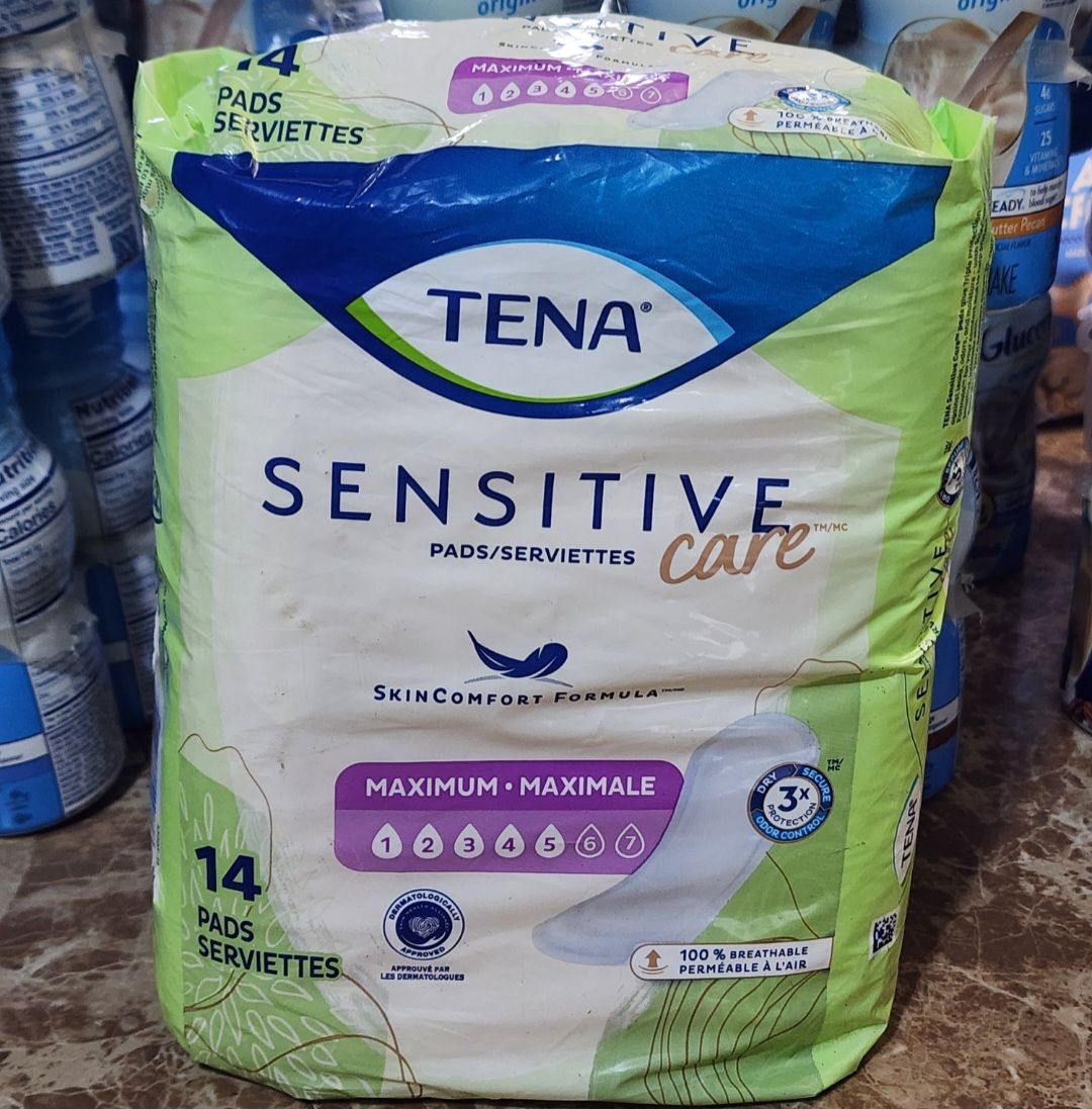 Tena sensitive maximum 14 count pad