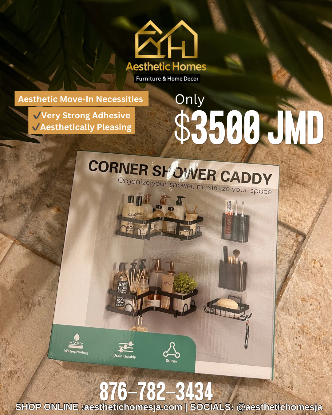 Aesthetic Corner Shower Caddy