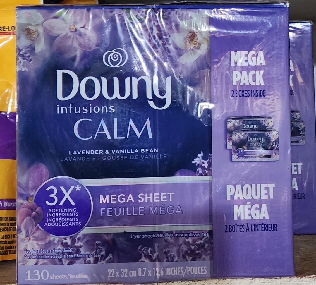 Downy infusion calm mega sheets 130 count