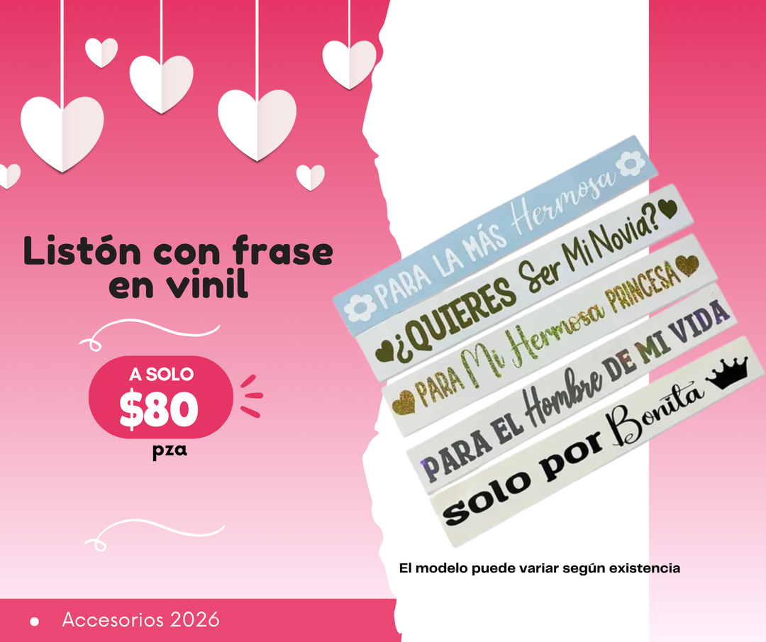 Listón con frase en vinil