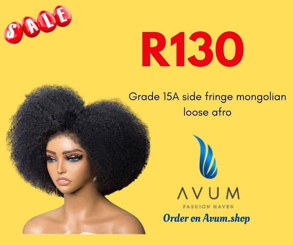 Side fringe Mongolian Afro