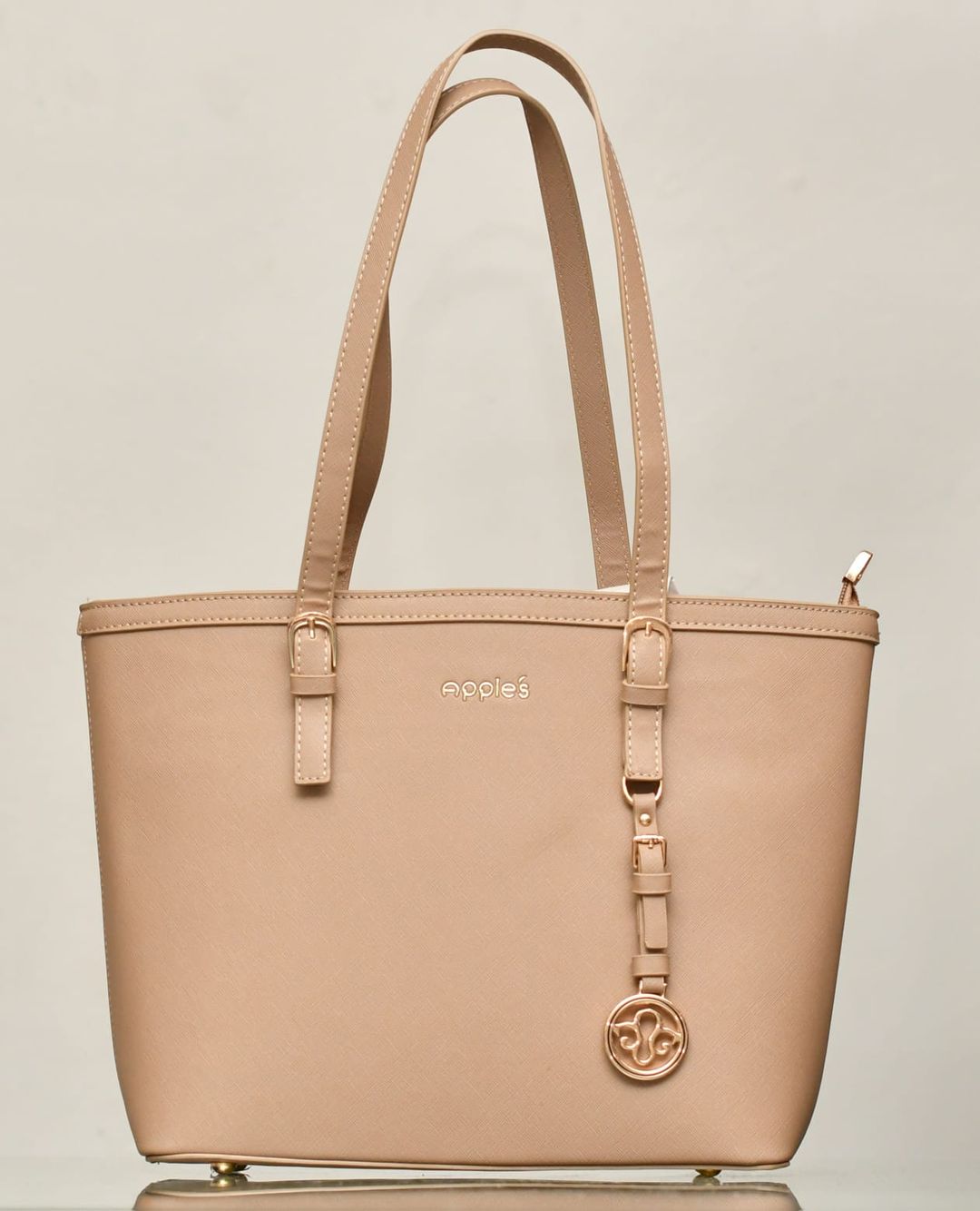 Charm Detail Structured Tote Bag