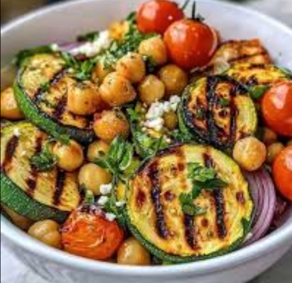 Grilled Zucchini w/Mediterranean Quinoa