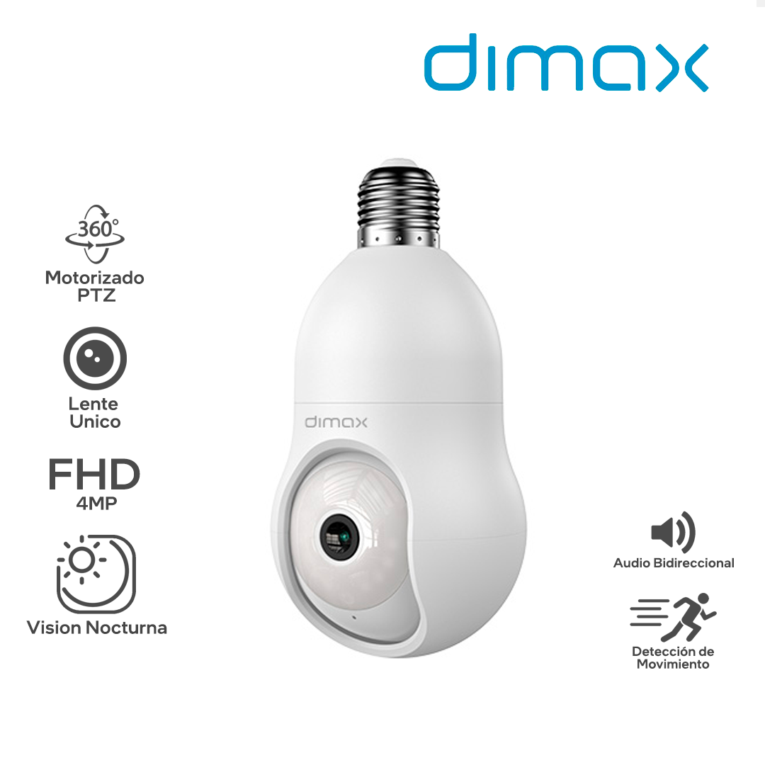 DIMAX G105 TIPO FOCO / RESOLUCION FHD 4MP / MOTORIZADA 360 / WIFI / INTERIOR