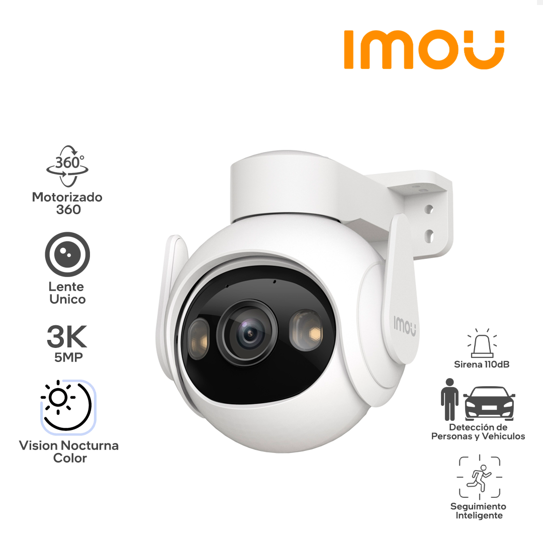 IMOU CRUISER 2 5MP / RESOLUCION 3K 5MP / MOTORIZADA 360 / WIFI / EXTERIOR / TECNOLOGIA AI / DETECCION Y SEGUIMIENTO DE PERSONAS Y VEHICULOS