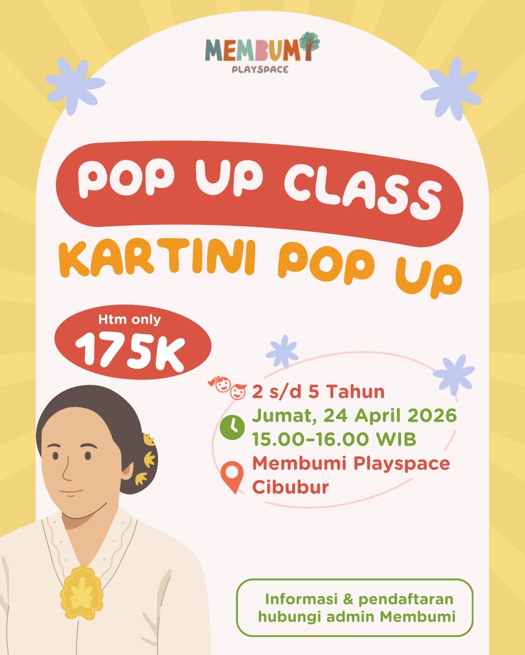 ✨📢POP UP CLASS – Kartini Pop Up👵✨