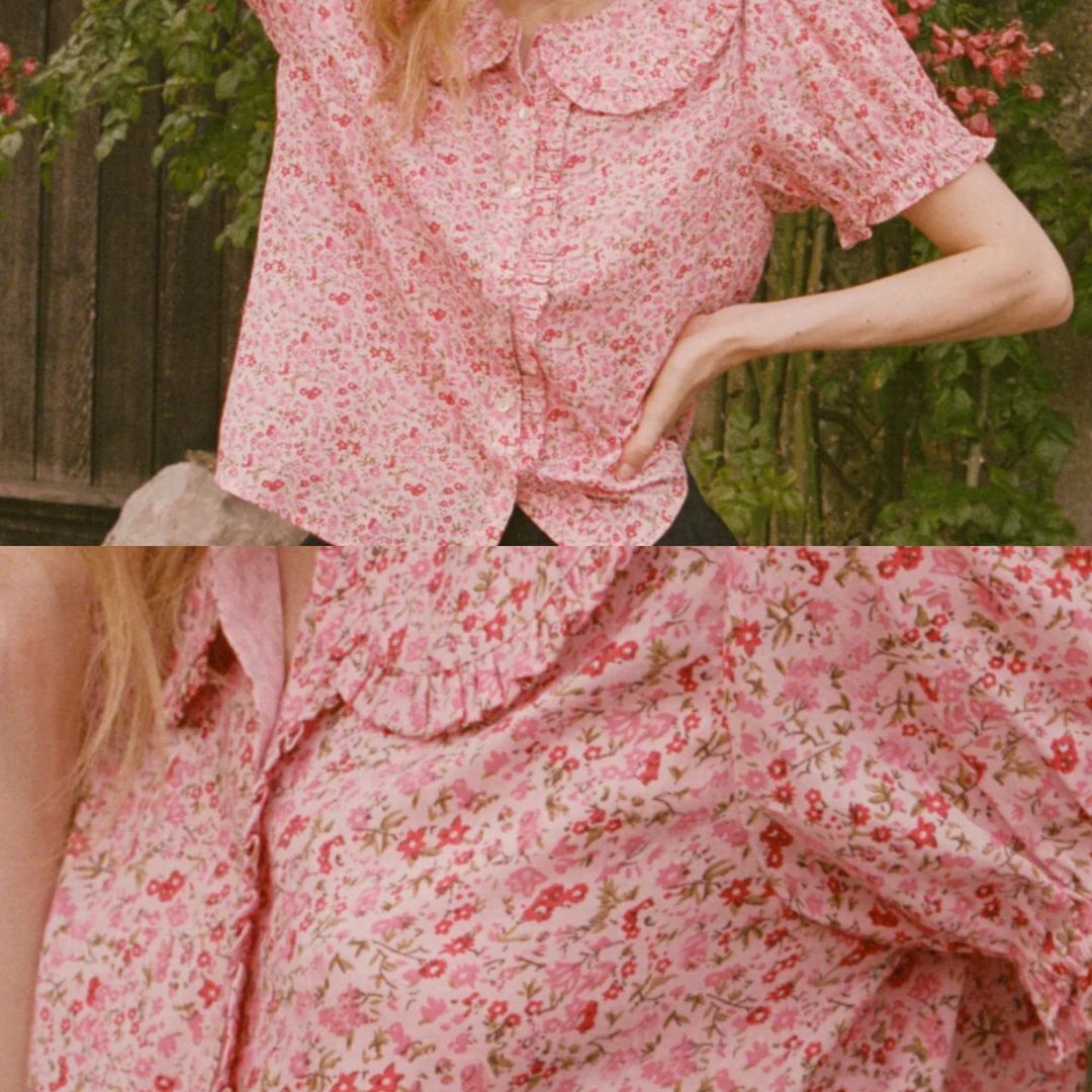 Billie Blouse in Millie Rose (S)