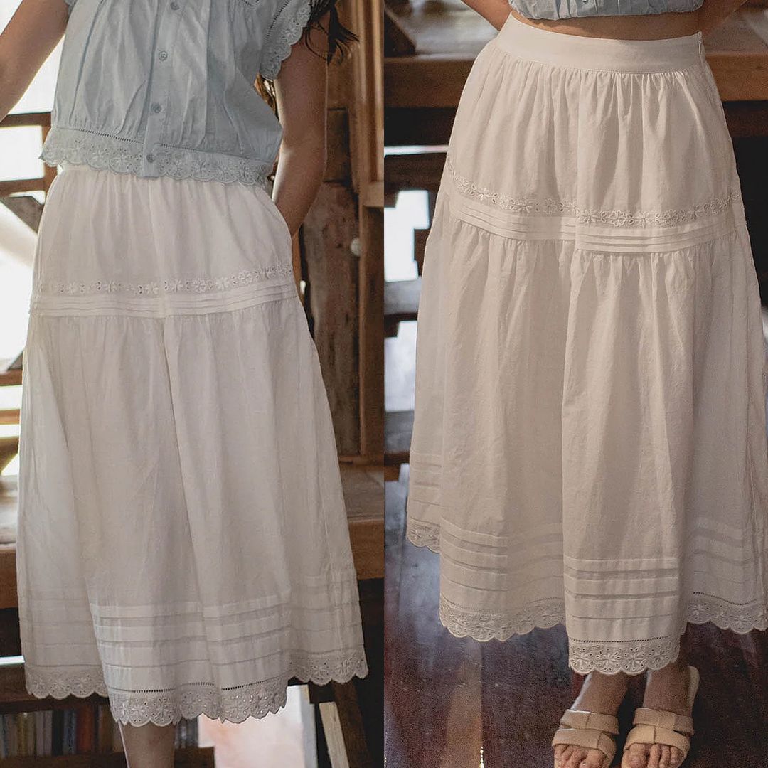 Paper Palette | Clover Broderie Maxi Skirt (L)