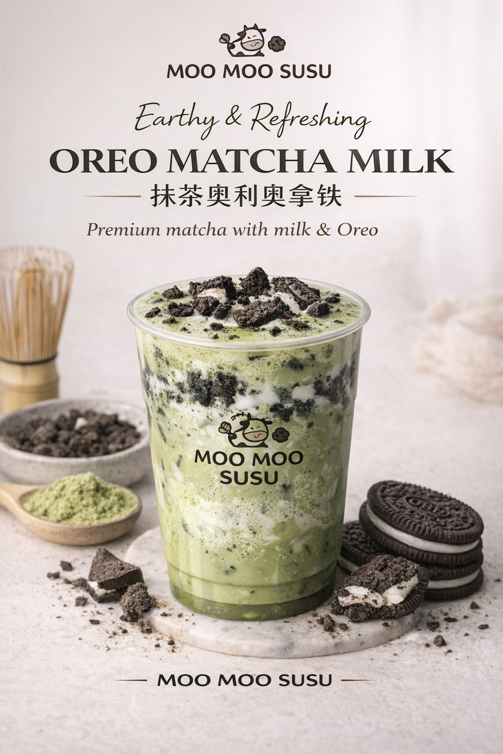 Oreo Matcha Milk 奥利奥抹茶鲜奶 