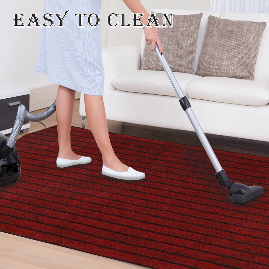 Alfombra Autoadhesivas 60 x 60cm Roja con rallas Negras