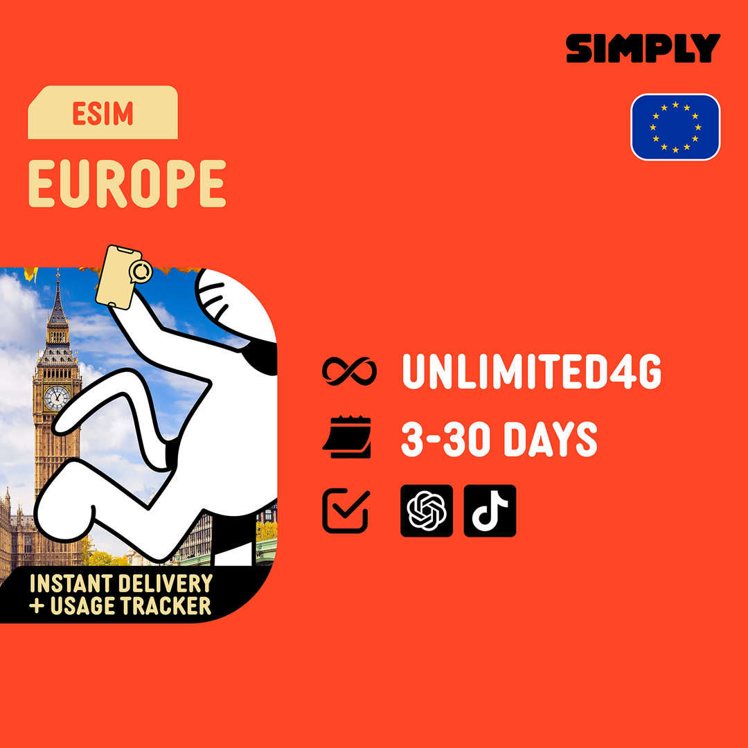 SIMPLY Unlimited Data | Europe - 41 Countries | Up to 30 Days