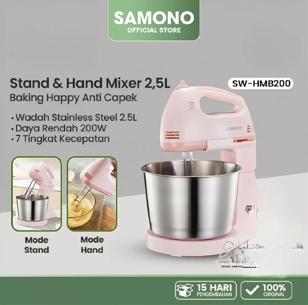 SAMONO Stan Mixer 200W 2.5L SW-HMB200 Pink