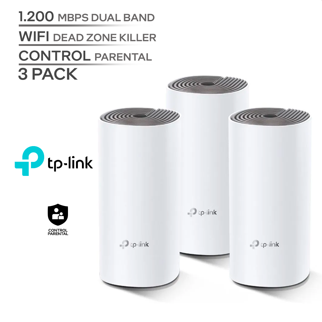 TP LINK DECO MESH E4 AC1200 (3 PACK) / SISTEMA MESH / WIFI / 1200 MBPS DUAL BAND