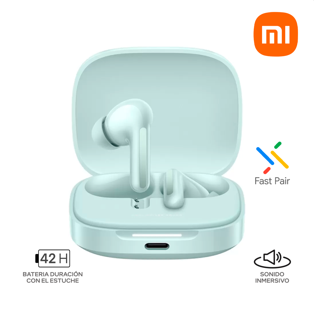 XIAOMI REDMI BUDS 6  / INALAMBRICO / BLUETOOTH / 42 HORAS BATERIA / CORAL GREEN