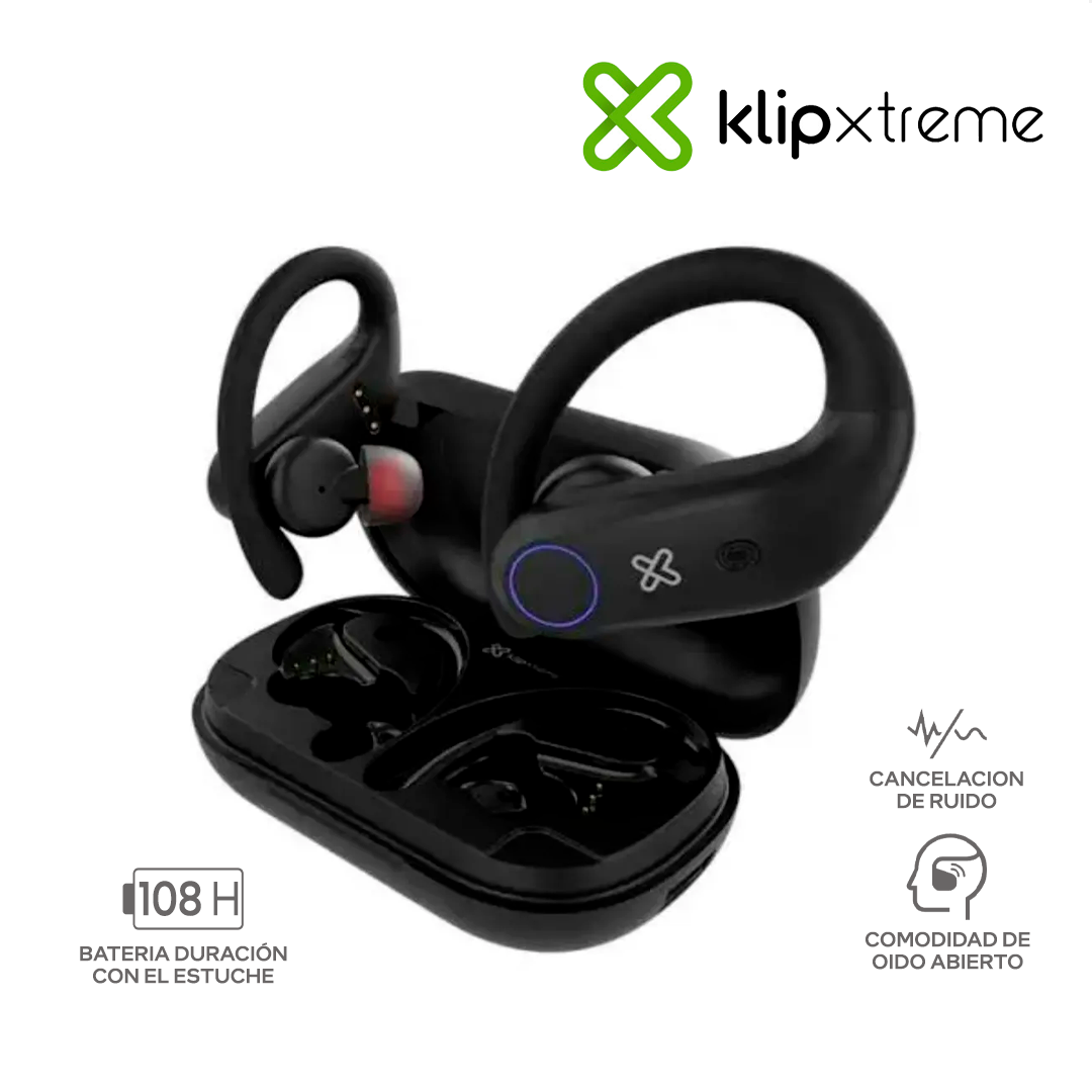 KLIP XTREME XTREMEBUDS / INALAMBRICO / BLUETOOTH / 108 HORAS BATERIA / CANCELACION DE RUIDO / BLACK