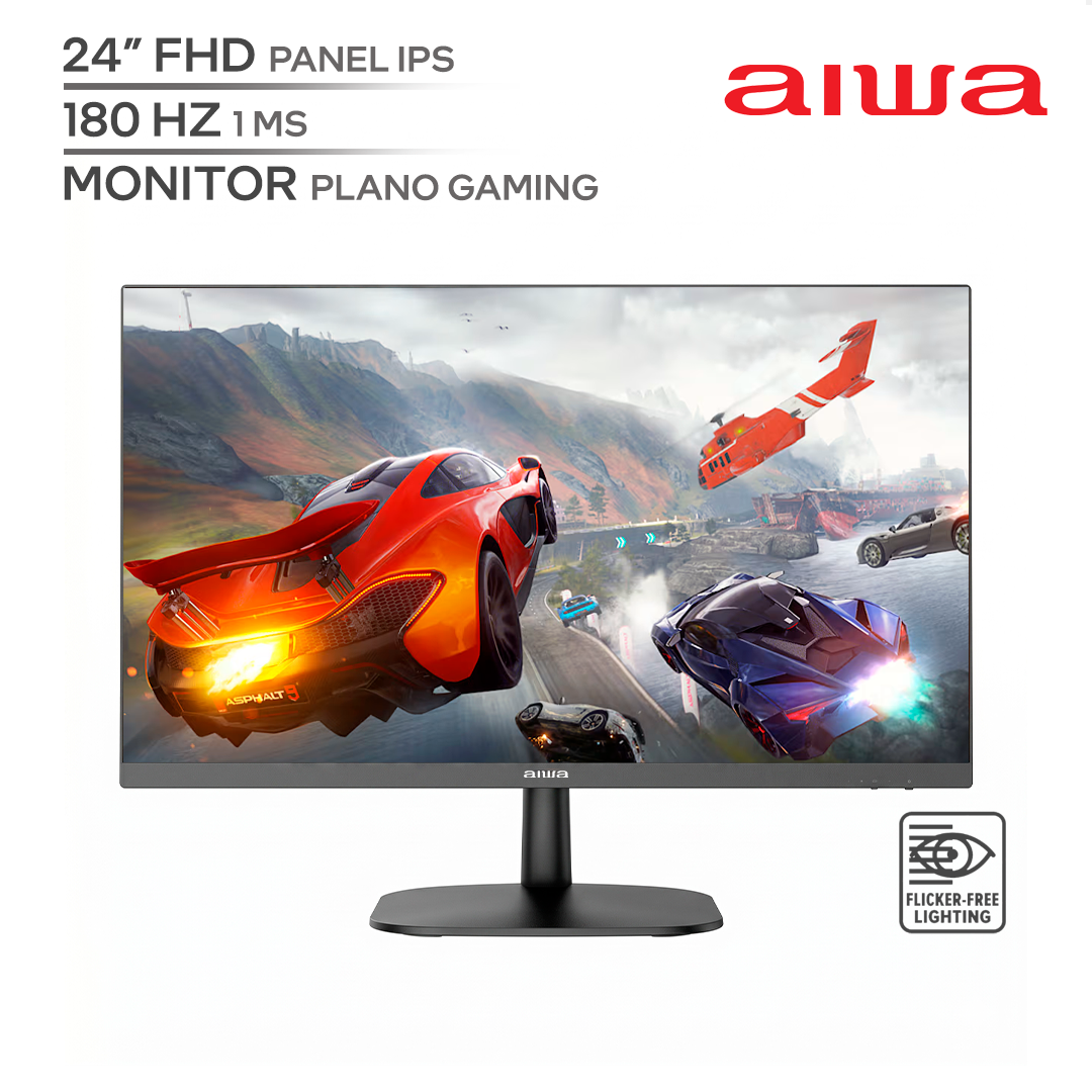 AIWA MD2405 B / 24¨ FHD / MONITOR GAMER PLANO / PANEL IPS / FRECUENCIA 180HZ