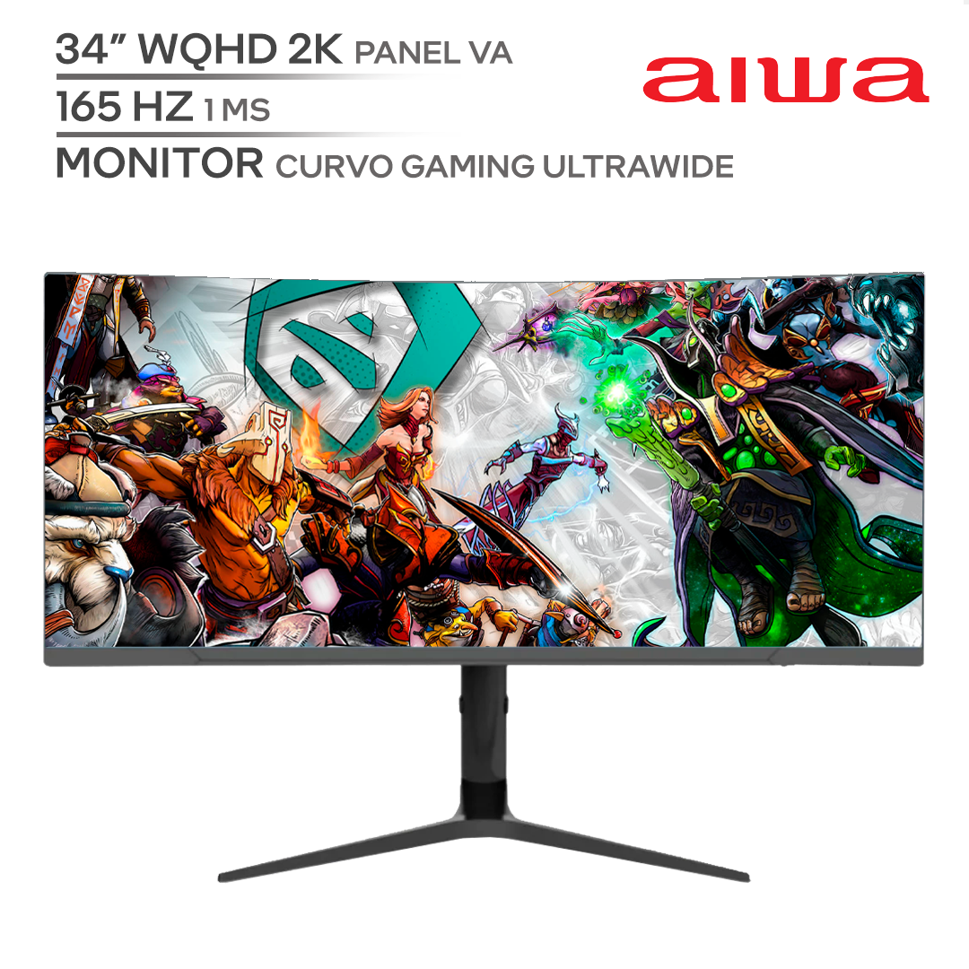 AIWA MP3429 Y / 34¨ WQHD 2K / MONITOR GAMER CURVO ULTRAWIDE / PANEL VA / FRECUENCIA 165HZ