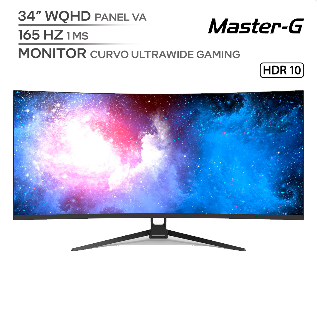 MASTER - G MGME3420G / 34¨ WQHD 2K / MONITOR GAMER CURVO ULTRAWIDE / PANEL VA / FRECUENCIA 165HZ