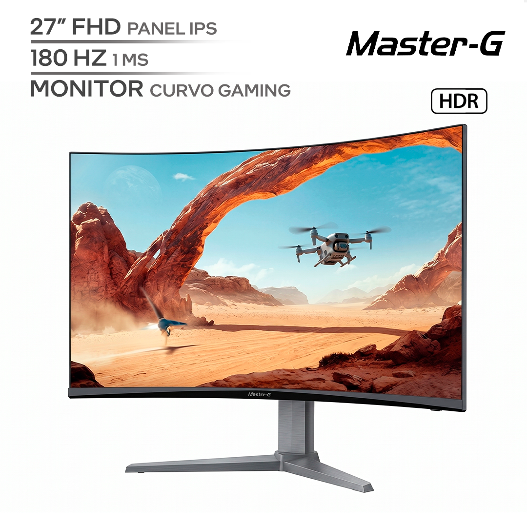 MASTER - G MGMET2730 / 27¨ FHD / MONITOR GAMER CURVO / PANEL IPS / FRECUENCIA 180HZ
