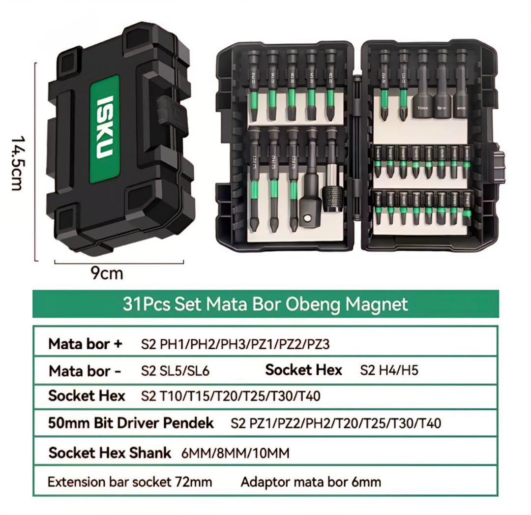 ISKU 31pcs mata Obeng