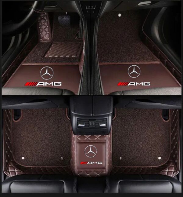 TAPIS 9D LUXURY-mercedes  (marron/Beige)+ mokitte marron