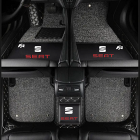 TAPIS 9D LUXURY-seat  (noir/gris)+ mokitte gris  