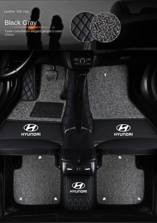 TAPIS 9D LUXURY-hyundai (noir/noir)+ mokitte gris