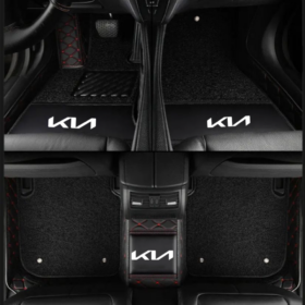 TAPIS 9D LUXURY-KIA (noir/rouge)+mokitte noir 