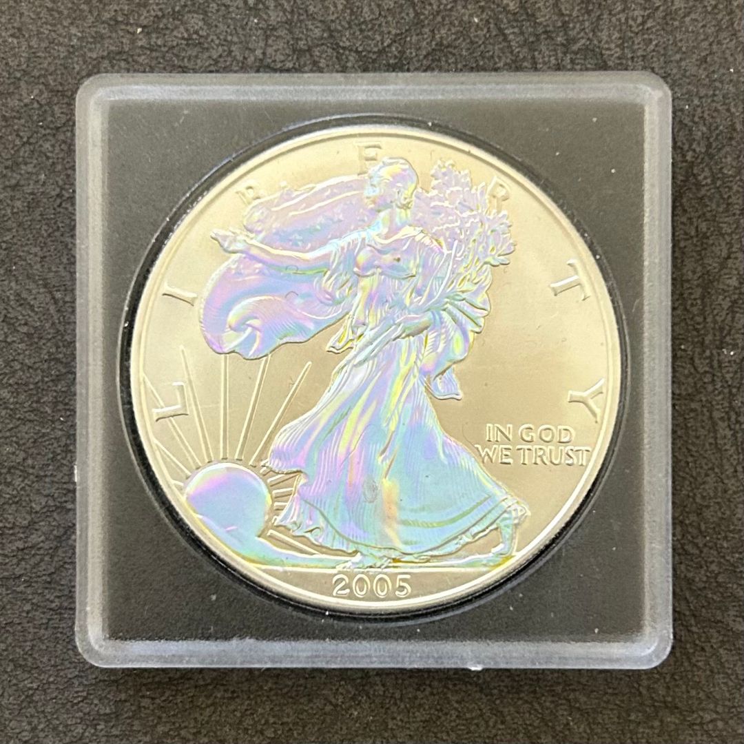 1 OZ American Silver Eagle 2005- Rainbow