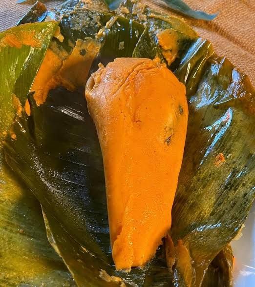 Moimoi(Beans Cake) with fish 