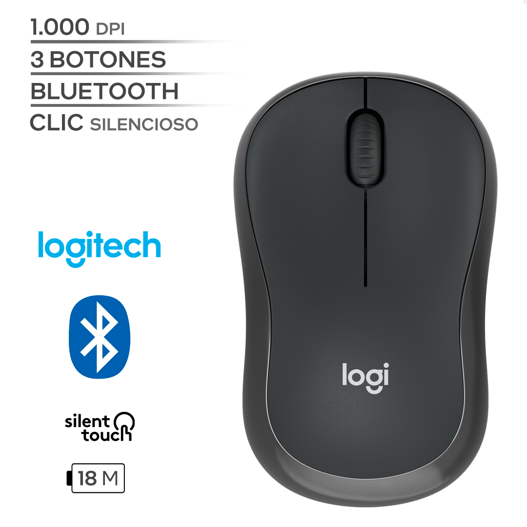 LOGITECH M240 SILENT / 1000 DPI / 3 BOTONES / BLUETOOTH / CLIC SILENCIOSO / INALAMBRICO / BLACK