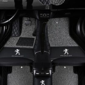 TAPIS 9D LUXURY-peugeot (noir/noir)+mokitte gris