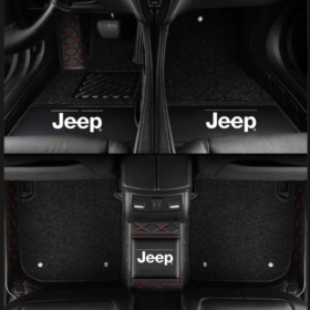 TAPIS 9D LUXURY-jeep (noir/rouge)+mokitte noir