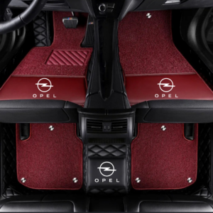 TAPIS 9D LUXURY-opel (noir/noir)+mokitte rouge