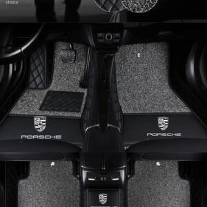 TAPIS 9D LUXURY-porshe (noir/noir)+mokitte gris