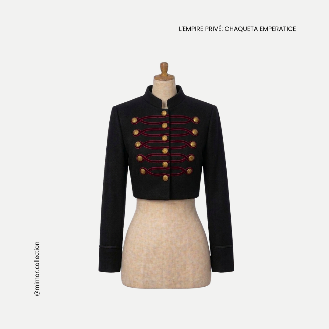 Chaqueta Impératrice, Negro/Borgoña