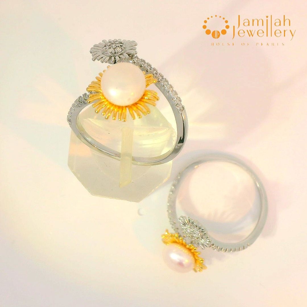 Adjustable Size Ring - Design 02 - Two Tone Plated