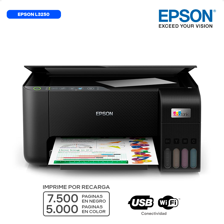 EPSON L3250 / MULTIFUNCIONAL WIFI / IMPRESORA / ESCANER / COPIADORA