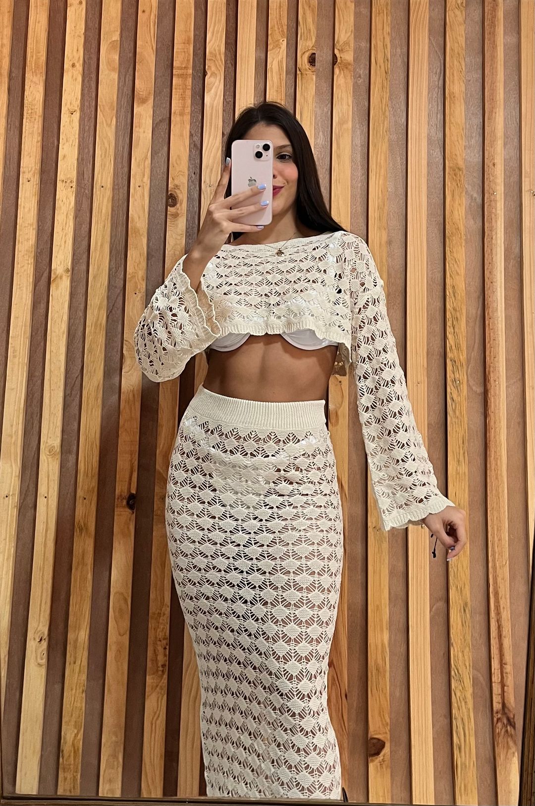 Set Manga Larga beige 