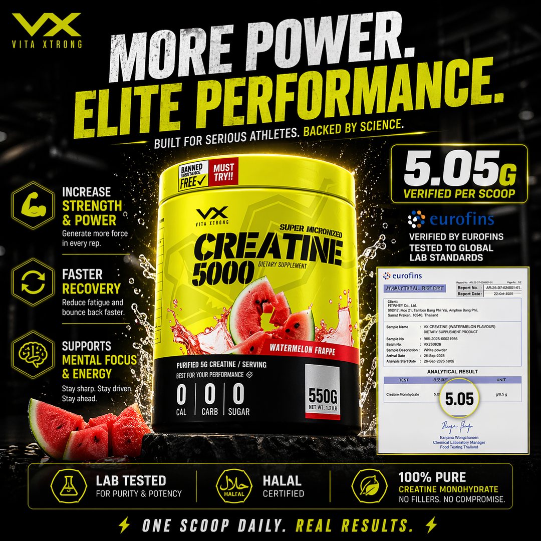 VITAXTRONG Creatine Monohydrate (330g) | Super Micronized Powder • Muscle Strength & Recovery • Halal [VX]